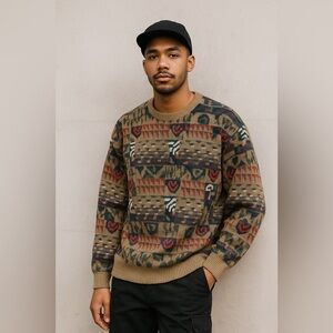 Vintage Massimo Made in Italy Sweater XL 54 Retro Cosby Style Knit 90s